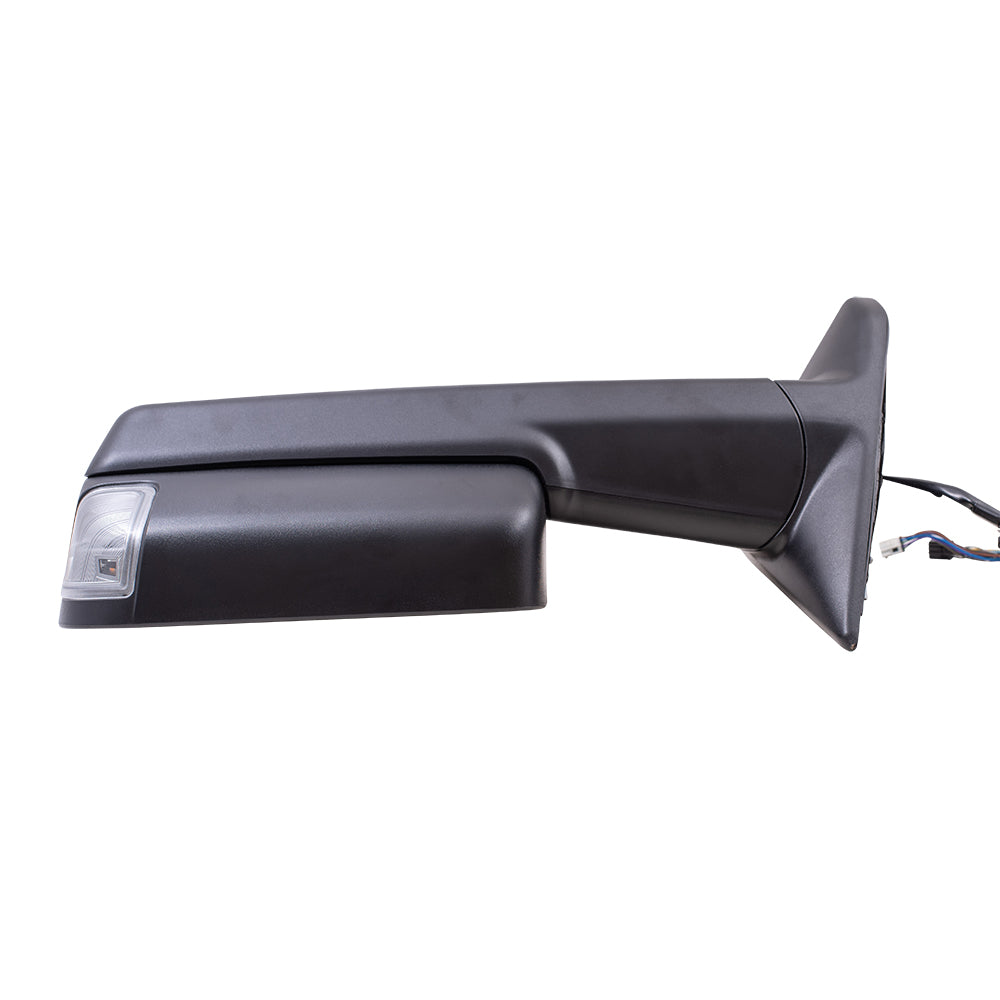 Brock Replacement Driver Side Power Tow Mirror Textured Black with Heat Power Folding Memory Signal & Puddle Light Compatible with 2015-2018 Ram 2500/3500