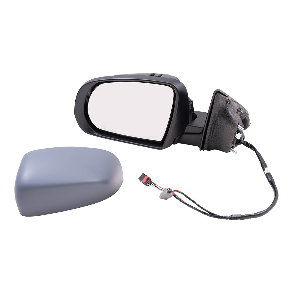 Brock Aftermarket Replacement Driver Left Power Mirror with Paint to Match Gray Cover-Textured Black Base-Heat-Signal without Blind Spot Detection Compatible with 2017-2021 Jeep Compass