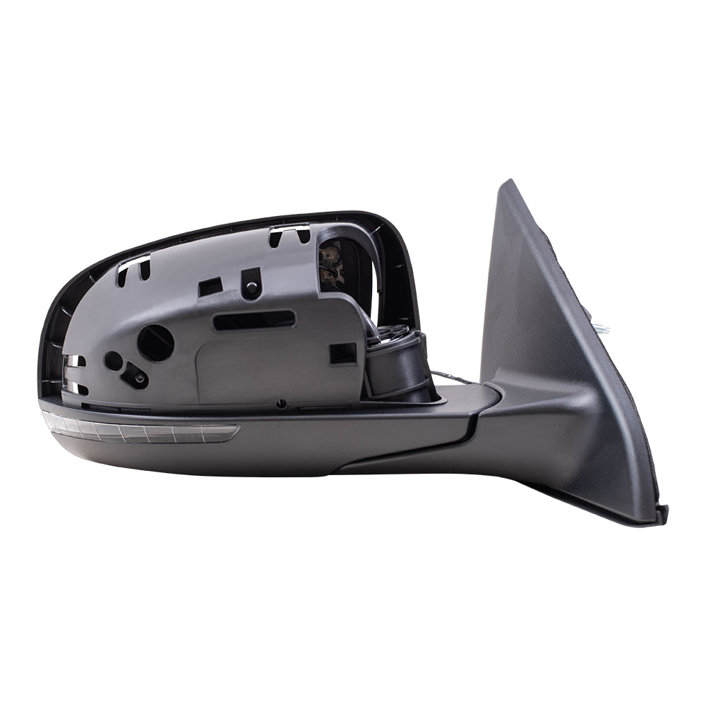 Brock Aftermarket Replacement Passenger Right Power Mirror with Paint to Match Gray Cover-Textured Black Base-Heat-Signal without Blind Spot Detection Compatible with 2017-2021 Jeep Compass