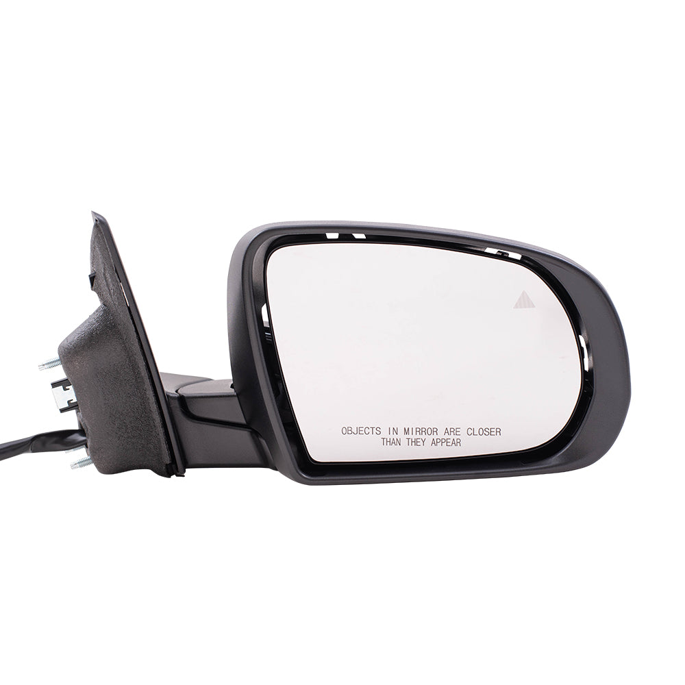 Brock Aftermarket Replacement Passenger Right Power Mirror with Paint to Match Gray Cover-Textured Black Base-Heat-Signal-Blind Spot Detection Compatible with 2017-2021 Jeep Compass