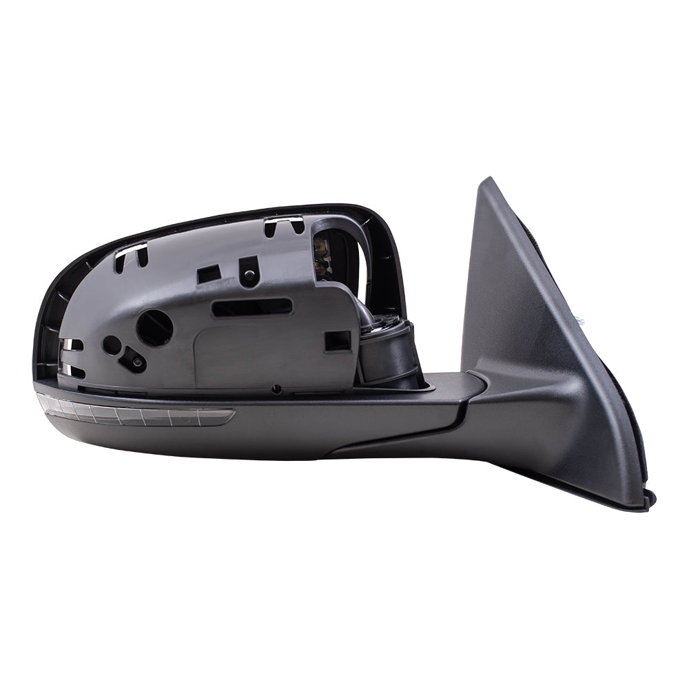 Brock Aftermarket Replacement Passenger Right Power Mirror with Paint to Match Gray Cover-Textured Black Base-Heat-Signal-Blind Spot Detection Compatible with 2017-2021 Jeep Compass