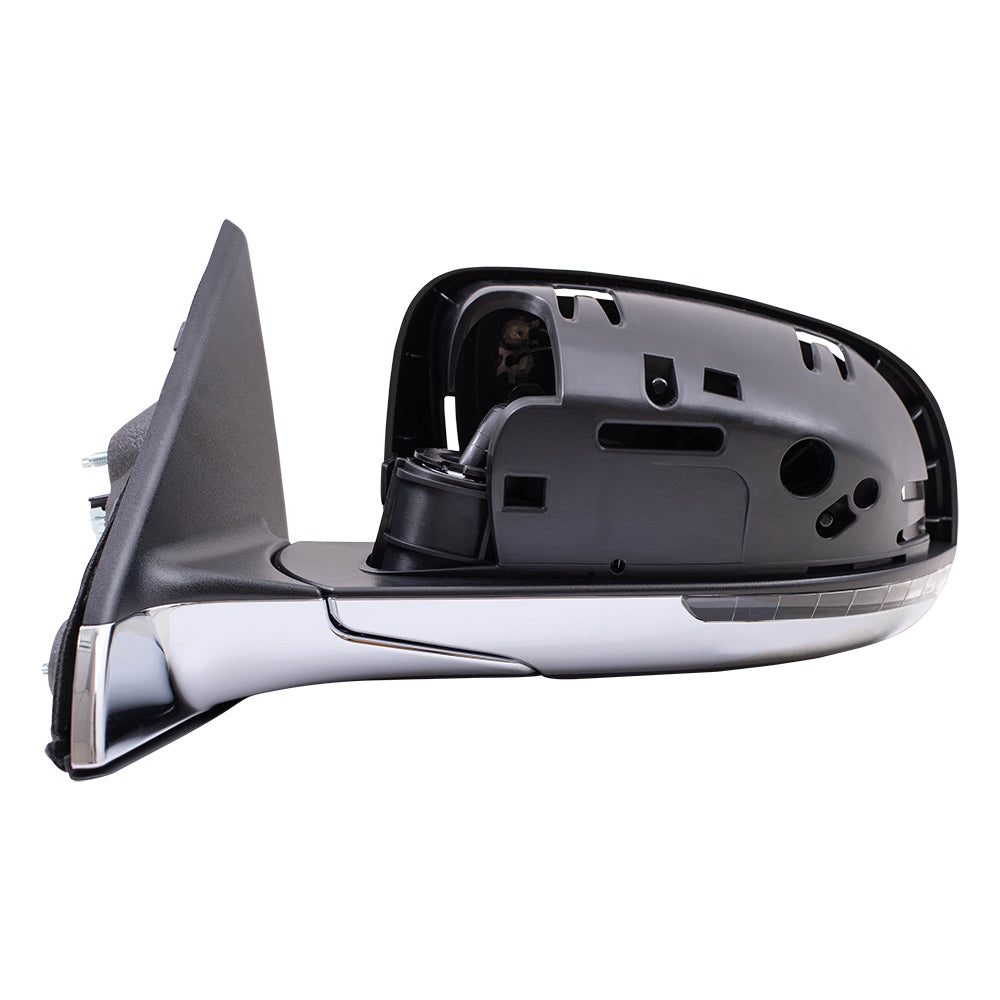 Brock Aftermarket Replacement Driver Left Power Mirror with Paint to Match Gray Cover-Chrome Base-Heat-Signal without Blind Spot Detection Compatible with 2017-2021 Jeep Compass