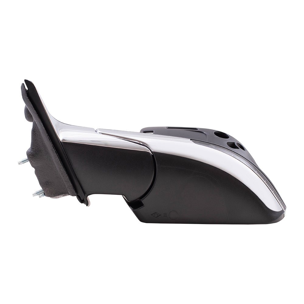 Brock Aftermarket Replacement Driver Left Power Mirror with Paint to Match Gray Cover-Chrome Base-Heat-Signal without Blind Spot Detection Compatible with 2017-2021 Jeep Compass