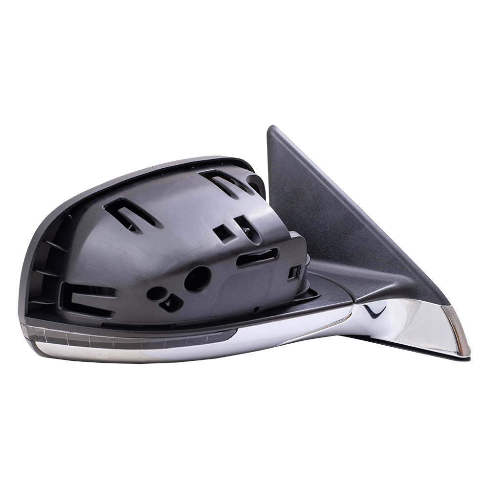 Brock Aftermarket Replacement Passenger Right Power Mirror with Paint to Match Gray Cover-Chrome Base-Heat-Signal without Blind Spot Detection Compatible with 2017-2021 Jeep Compass