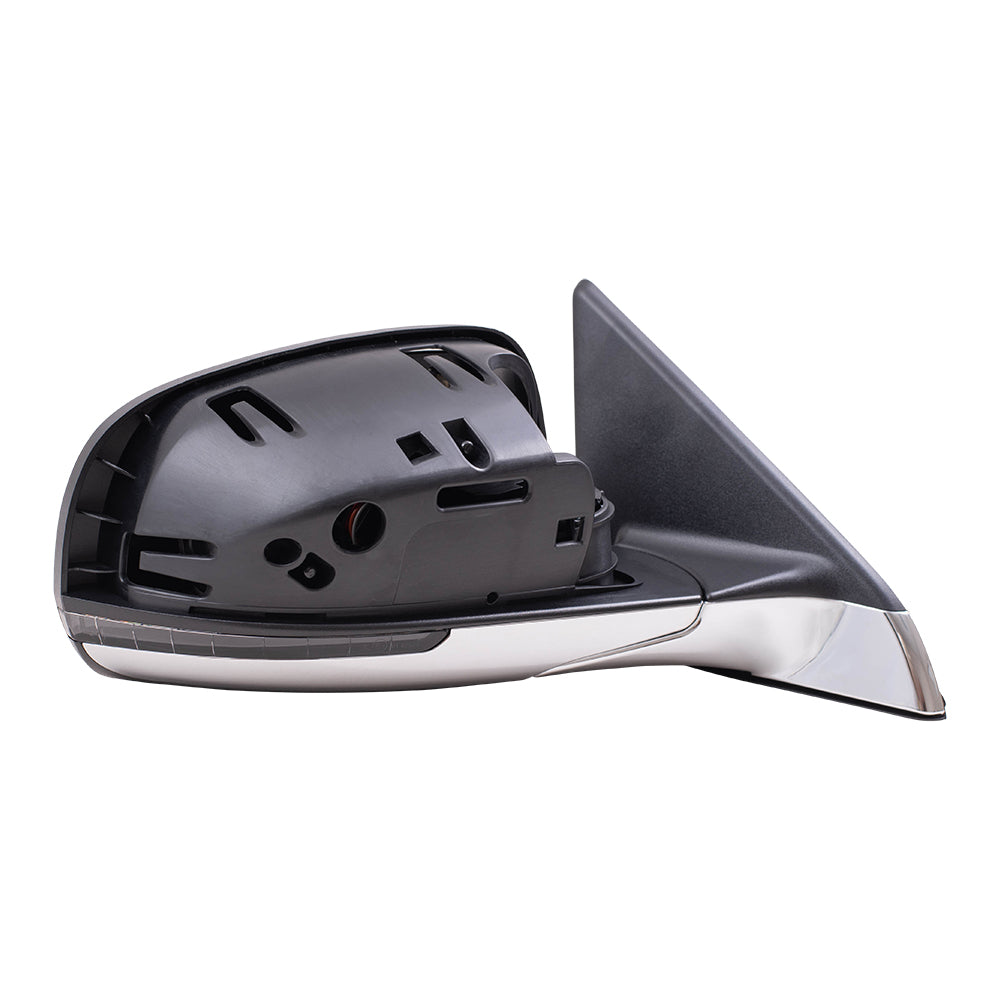 Brock Aftermarket Replacement Passenger Right Power Mirror with Paint to Match Gray Cover-Chrome Base-Heat-Signal-Blind Spot Detection Compatible with 2017-2021 Jeep Compass