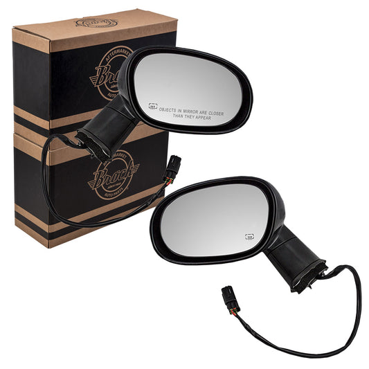 Replacement Set Driver and Passenger Power Side View Mirrors Heated Ready-to-Paint Compatible with 2008-2014 Challenger 1GE19AXRAE 1GE18AXRAE