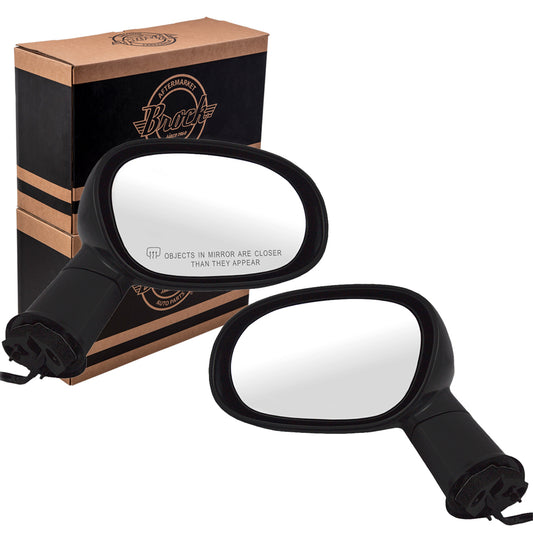 Replacement Pair Set Power Side View Mirrors Heated Compatible with 2015 2016 Challenger 5PE55DX8AC 5PE54DX8AC