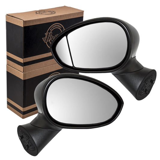 Replacement Pair Set Power Side View Mirrors Heated Type 1 Compatible with 2012-2017 500 68087589AC 68103784AA