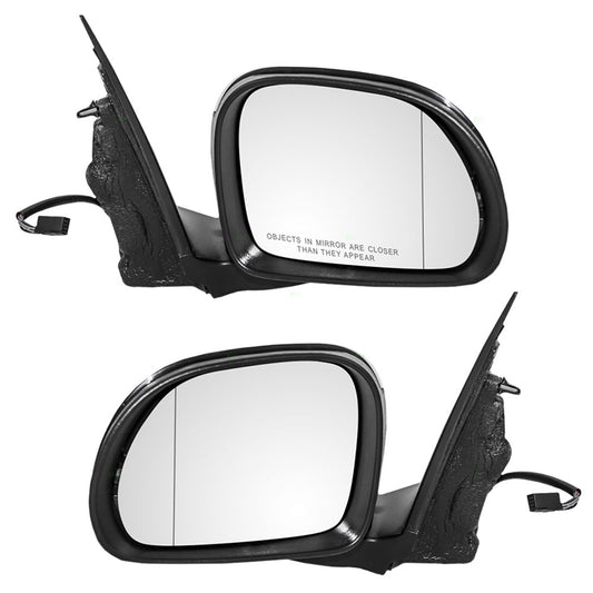 Replacement Pair Set Power Side View Mirrors Heated Ready-to-Paint Compatible with 2014 2015 500L 68225416AA 5NF06TZZAA