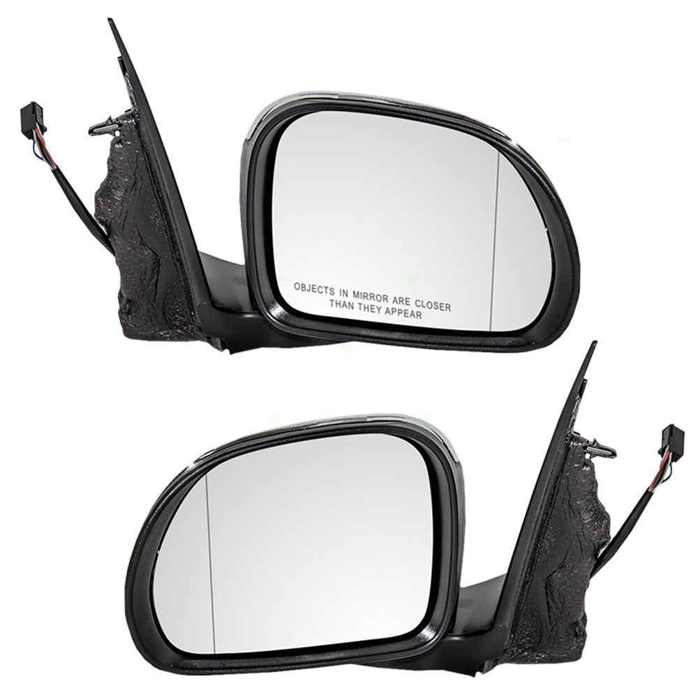 Replacement Set Driver and Passenger Power Side View Mirrors Heated Chrome Covers Compatible with 2014 2015 500L 5NF23SZ0AA 5NF07SZ0AA
