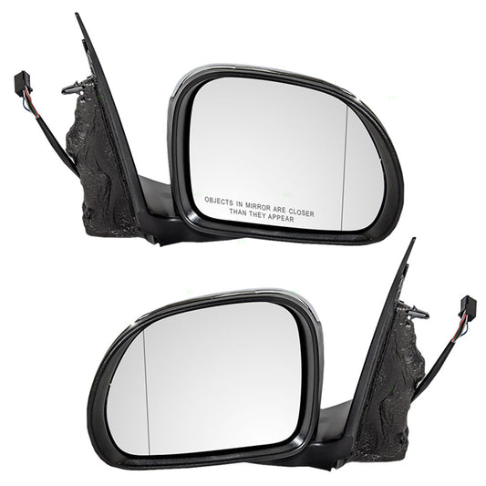 Replacement Set Driver and Passenger Power Side View Mirrors Heated Chrome Covers Compatible with 2014 2015 500L 5NF23SZ0AA 5NF07SZ0AA
