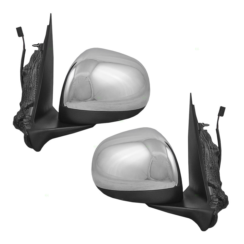 Replacement Set Driver and Passenger Power Side View Mirrors Heated Chrome Covers Compatible with 2014 2015 500L 5NF23SZ0AA 5NF07SZ0AA