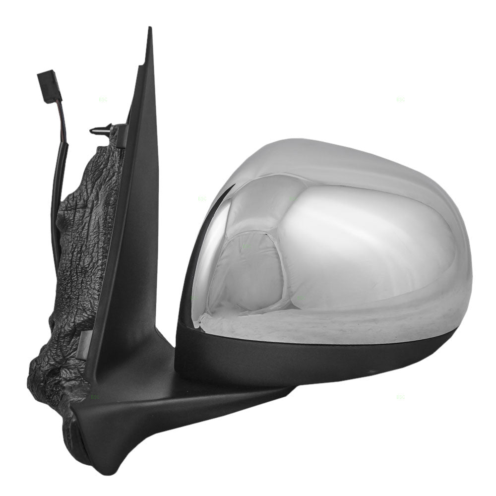 Replacement Driver Power Side View Mirror Heated Blind Spot Glass with Chrome Cover Compatible with 2014-2015 500L 68225416AA