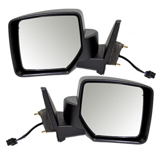Replacement Set Driver and Passenger Power Side View Mirrors Heated Textured Compatible with 2007-2017 Patriot 5155459AI 5155458AI