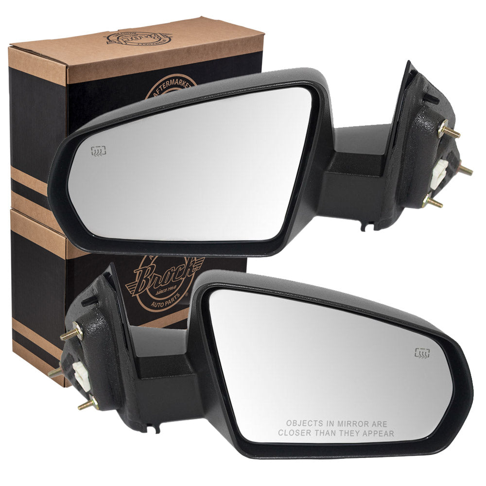 Driver and Passenger Power Side View Mirrors Heated Textured Replacement for Dodge 5076503AC 5076502AC