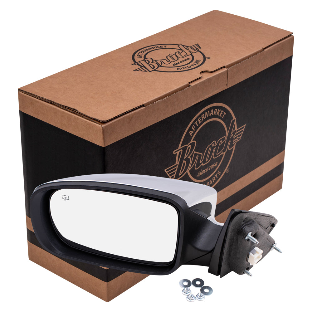 Side View Power Mirror for 11-14 Chrysler 200 Sedan Drivers Heated Chrome Cover