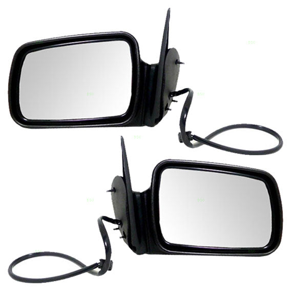 Driver and Passenger Power Side View Mirrors Heated Textured Replacement for Jeep SUV 55154803 55154802