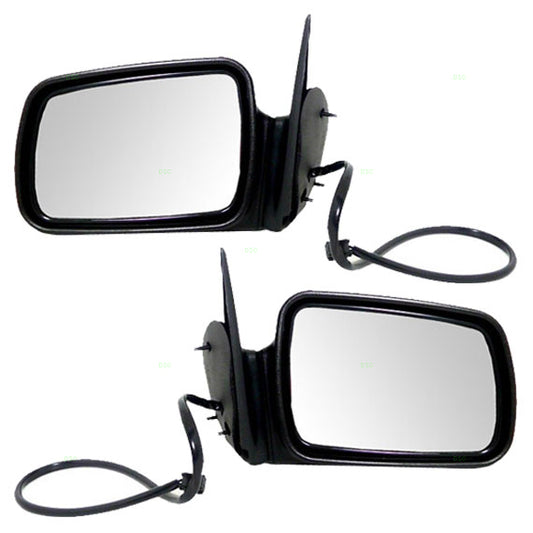Driver and Passenger Power Side View Mirrors Heated Textured Replacement for Jeep SUV 55154803 55154802