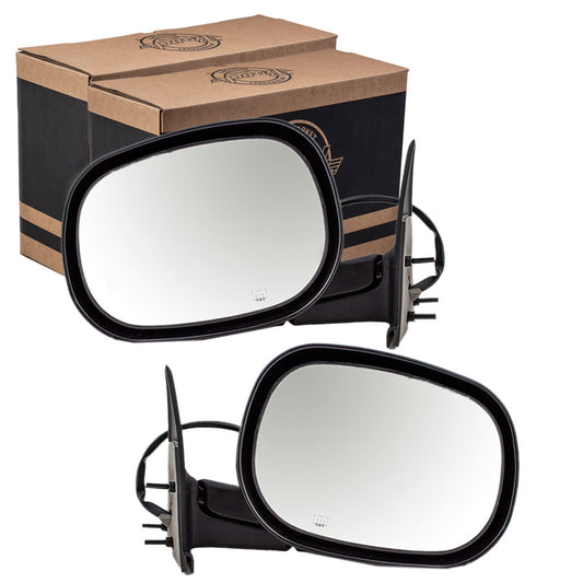 Driver and Passenger Power Side View Mirrors Heated 6x9 Replacement for Dodge Pickup Truck SUV 55077079AB 55077078AC