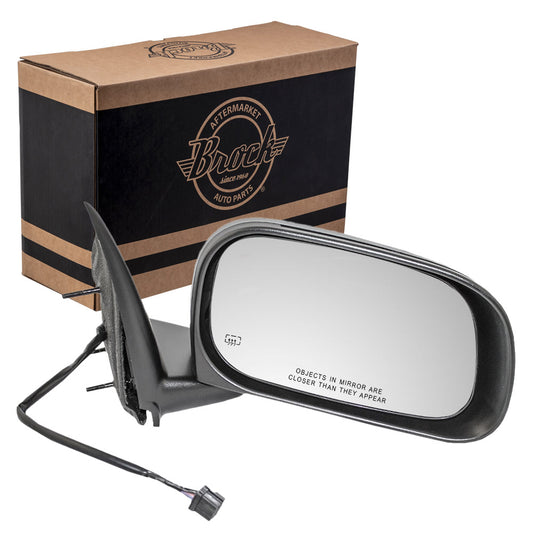 Replacement Passenger Power Side View Mirror Heated Textured Black Compatible with 2004-2009 Durango 55077400AM