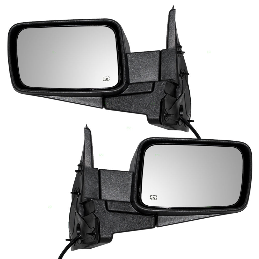 Driver and Passenger Power Side View Mirrors Heated Textured Replacement for Jeep SUV 55396637AD 55396636AD