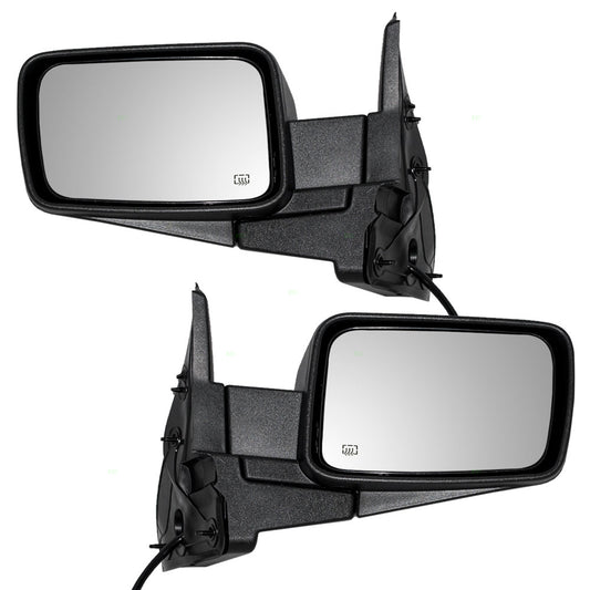 Driver and Passenger Power Side View Mirrors Heated Textured Replacement for Jeep SUV 55396637AD 55396636AD