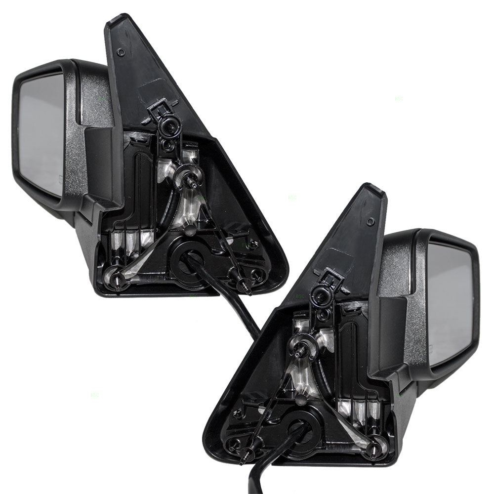 Driver and Passenger Power Side View Mirrors Heated Textured Replacement for Jeep SUV 55396637AD 55396636AD