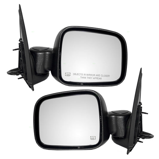 Driver and Passenger Power Side View Mirrors Heated Textured Replacement for Jeep SUV 55155843AI 55155839AI