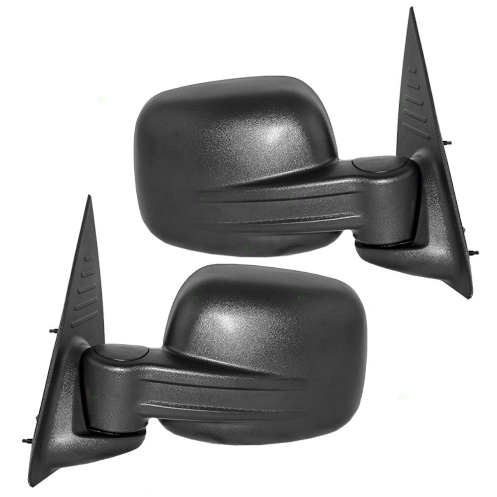 Driver and Passenger Power Side View Mirrors Heated Textured Replacement for Jeep SUV 55155843AI 55155839AI