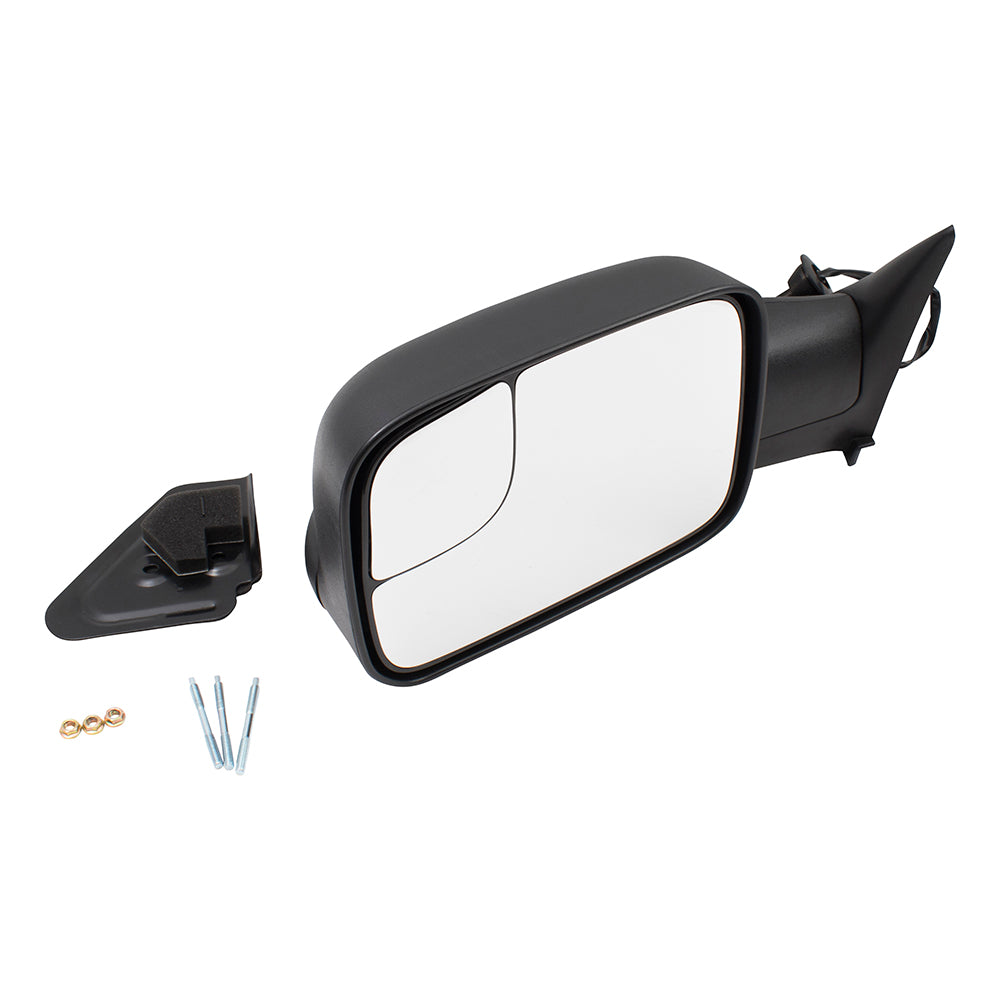 Brock Replacement Driver Performance Upgrade Power Side View Tow Mirror Orignal Arm Design 7x10 Flip-Up Textured w/ Mounting Bracket Compatible with 1994-1997 1500 2500 3500 Pickup Truck 55074917