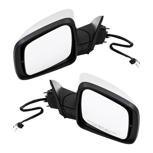 BROCK Pair Set Power Side View Mirrors Heated Signal Memory Chrome Replacement for 11-19 Dodge Durango 68237573AF 68237572AF CH1320377 CH1321377