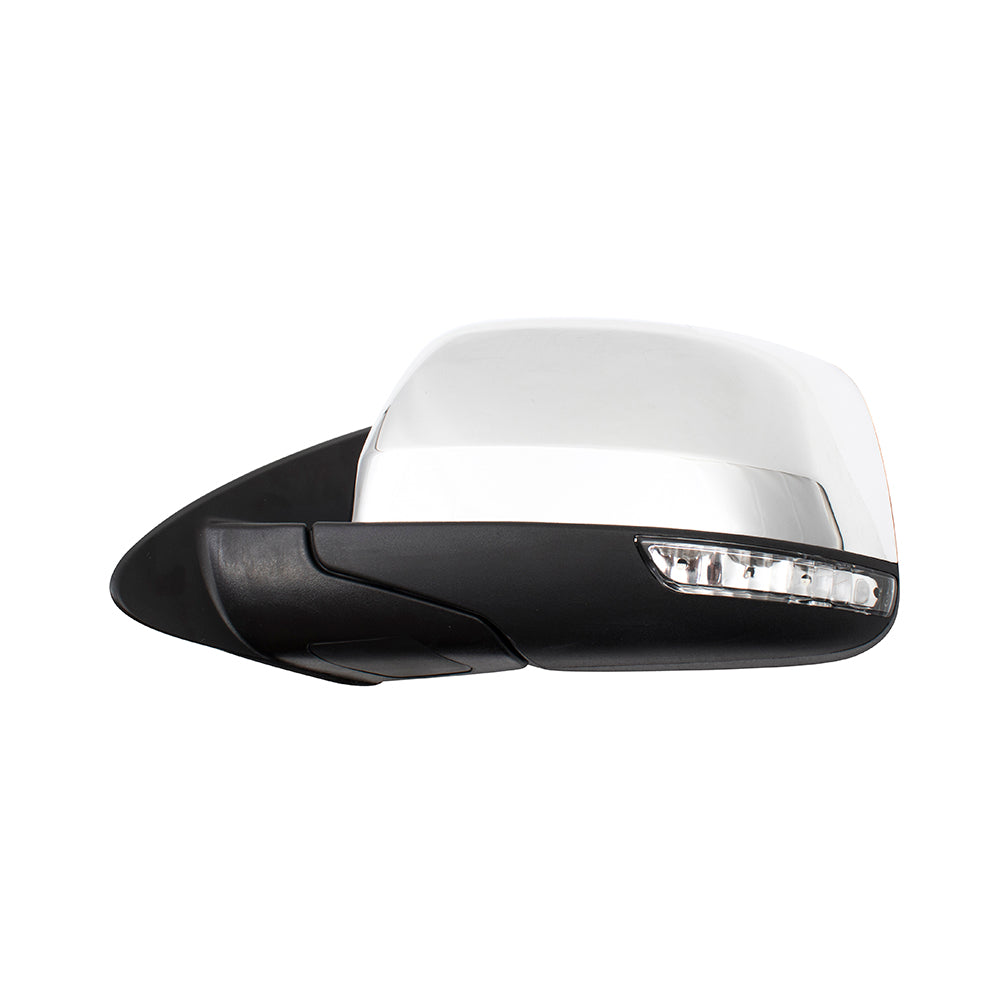 BROCK Pair Set Power Side View Mirrors Heated Signal Memory Chrome Replacement for 11-19 Dodge Durango 68237573AF 68237572AF CH1320377 CH1321377