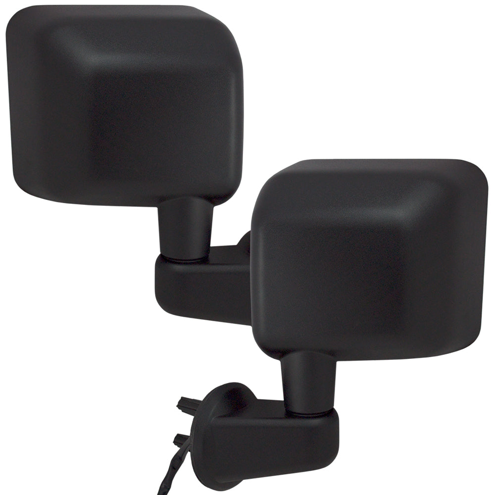 Pair Set Power Side View Mirrors Heated Textured Replacement for 2015-2017 Wrangler 2018 Wrangler JK 68249847AD 68249846AD