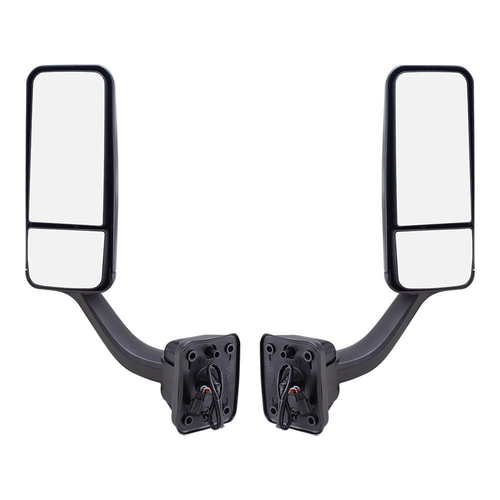 Replacement Driver's and Passenger's Pair Door Mounted Power Mirrors w/ Heat Compatible with 08-17 Cascadia A22-69637-009 A22-69637-010