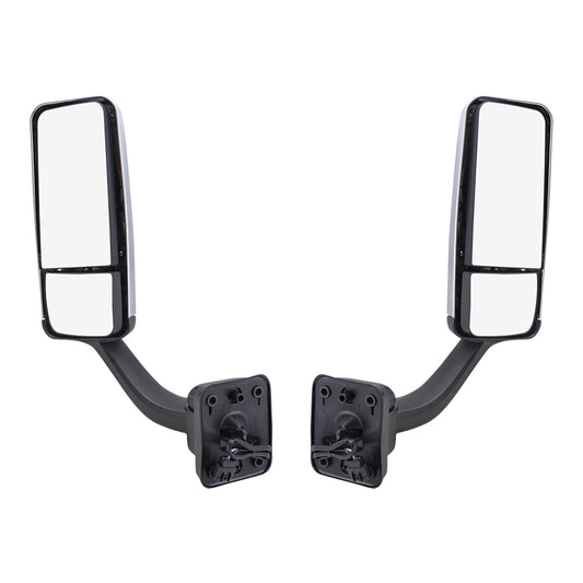 Replacement Driver's and Passenger's Pair Power Mirrors w/ Heat Door Mounted Compatible with 08-17 Cascadia A22-69637-011 A22-69637-012