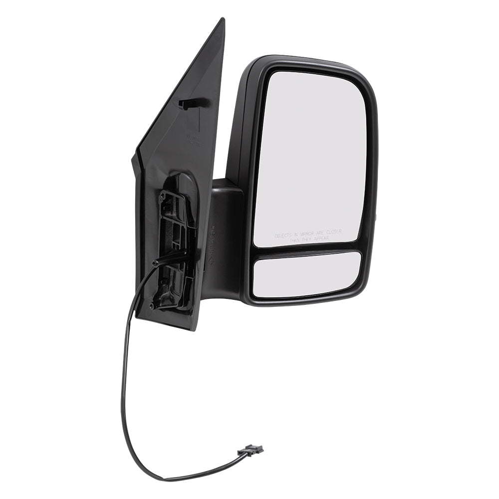 Brock Replacement Passenger Side Standard Type Manual Mirror Textured Black with Signal without Heat Compatible with 2006-2018 Sprinter