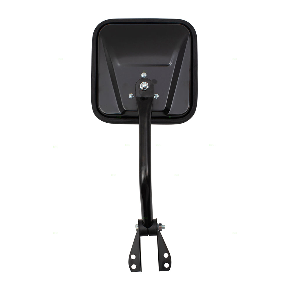 Brock Replacement Driver Side Black Manual Mirror Windshield Hinge Mounted Compatible with 1987-1994 Wrangler 55-86 CJ Series 55-82 DJ Series CH1320146