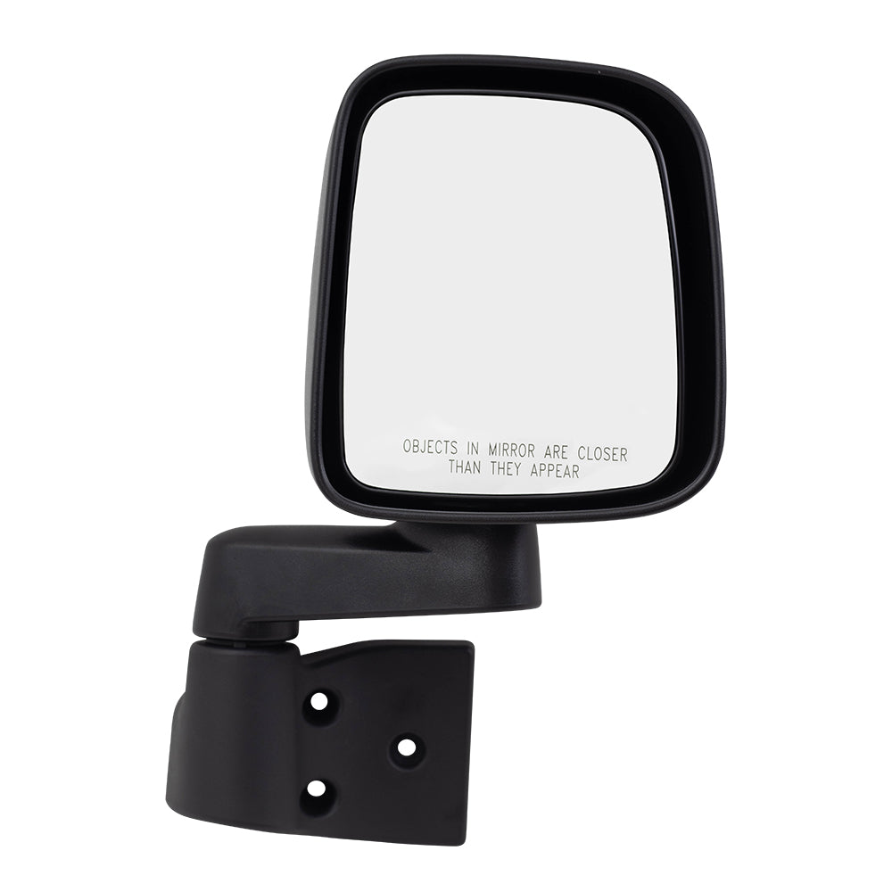 Replacement Passenger Manual Side View Mirror Textured Black Compatible with 2003-2006 Wrangler 55395060AD