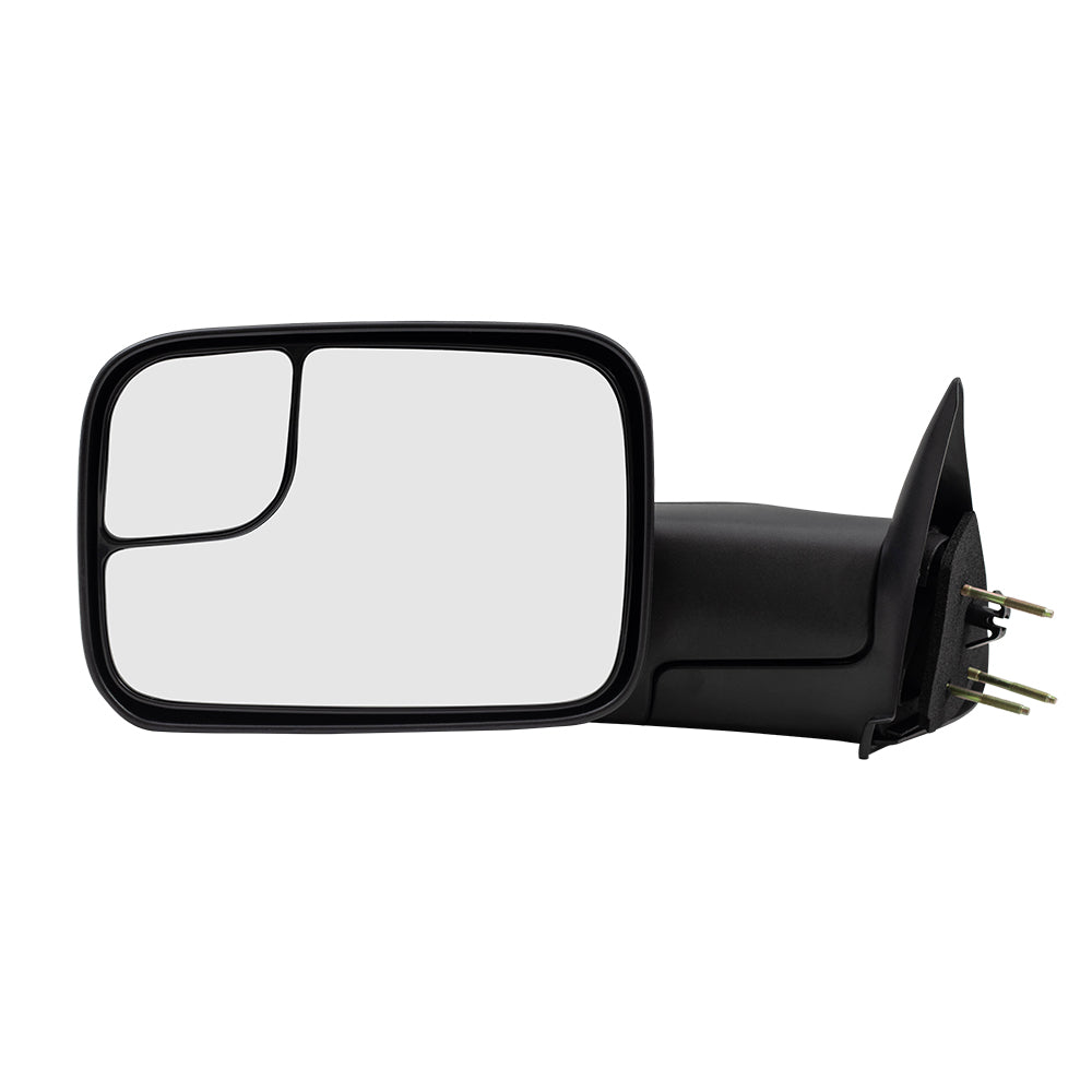 Brock Aftermarket Replacement Driver Left Manual Trailer Tow Mirror Textured Black 7x10 Flip-up Compatible with 1994-2001 Dodge 1500