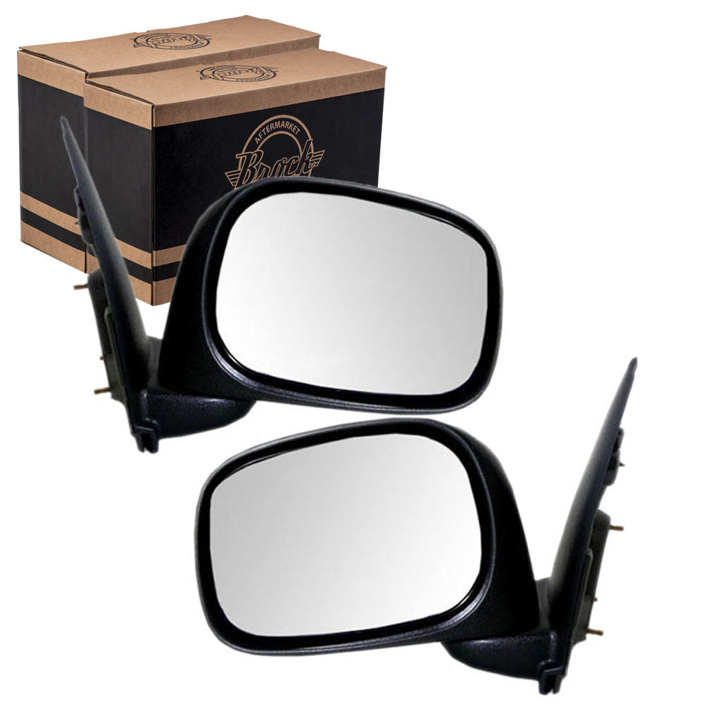 Driver and Passenger Manual Side View Mirrors Textured Replacement for Dodge Pickup Truck 55077439 55077438