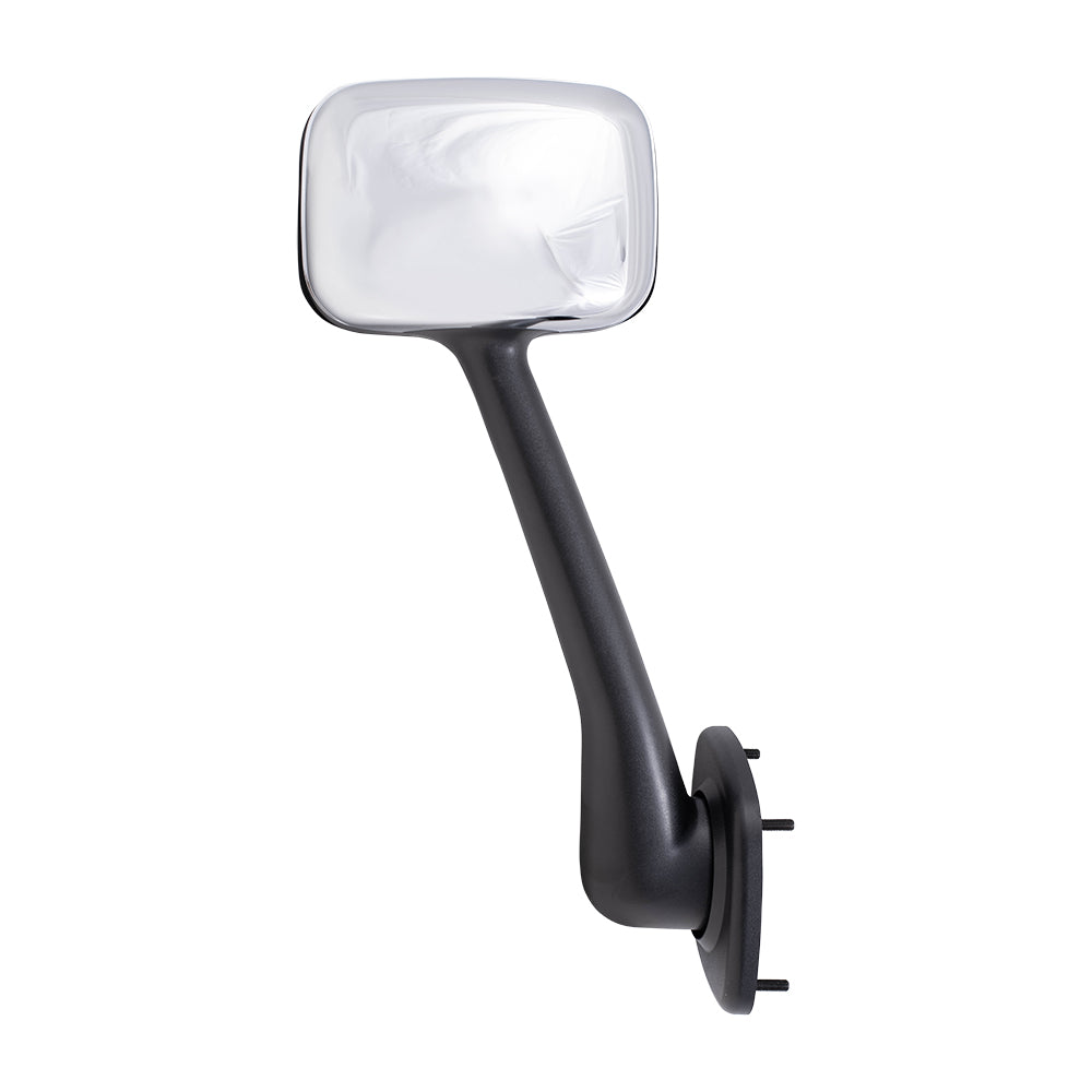 Brock Replacement Driver and Passenger Side Manual Mirrors Paint to Match Black with Chrome Cover Hood Mount Compatible with 2008-2017 Freightliner Cascadia