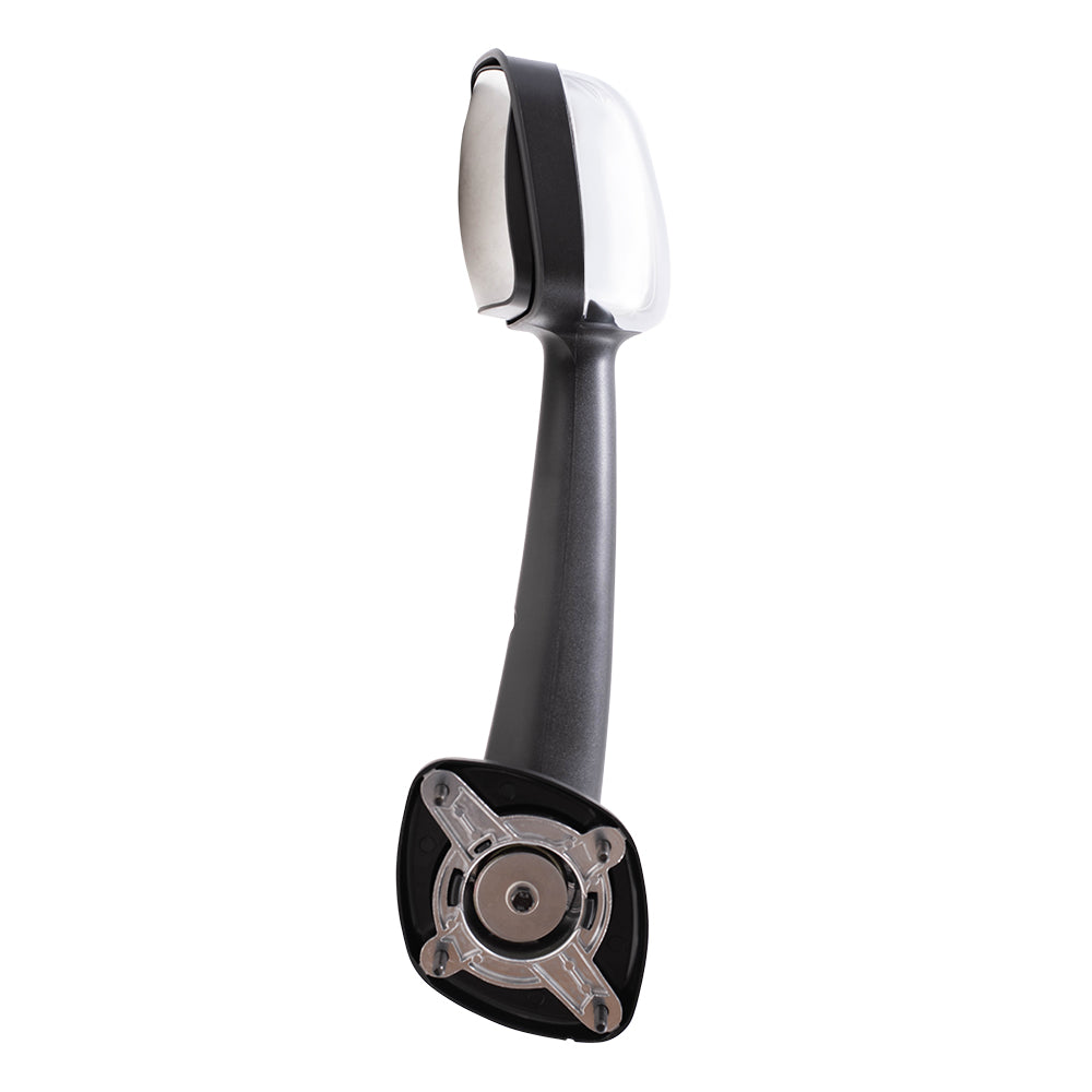 Brock Replacement Driver Side Manual Mirror Paint to Match Black with Chrome Cover Hood Mount Compatible with 2008-2017 Freightliner Cascadia
