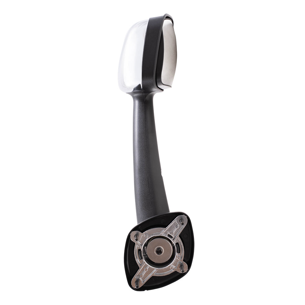 Brock Replacement Passenger Side Manual Mirror Paint to Match Black with Chrome Cover Hood Mount Compatible with 2008-2017 Freightliner Cascadia
