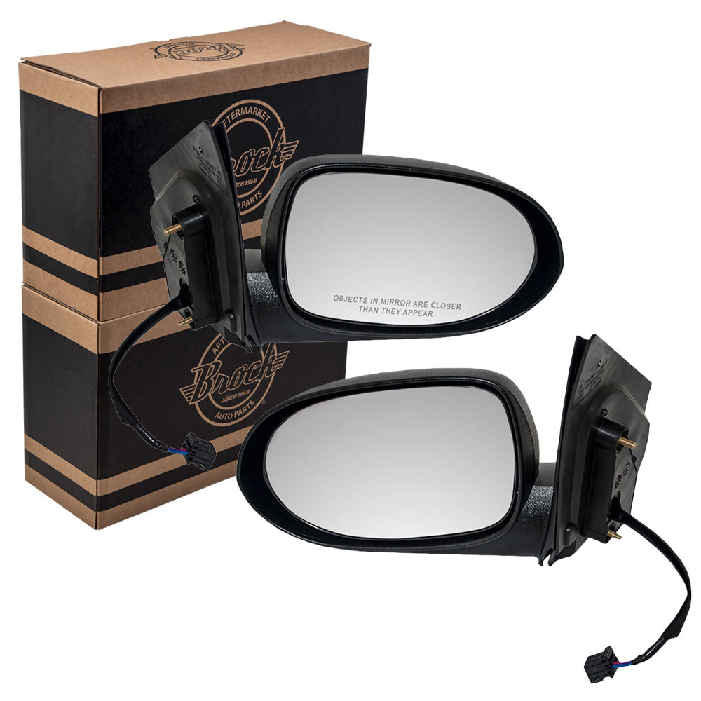 2007-2009 Dodge Caliber Power Mirror Textured Black Non-Folding Without Heat Set LH+RH