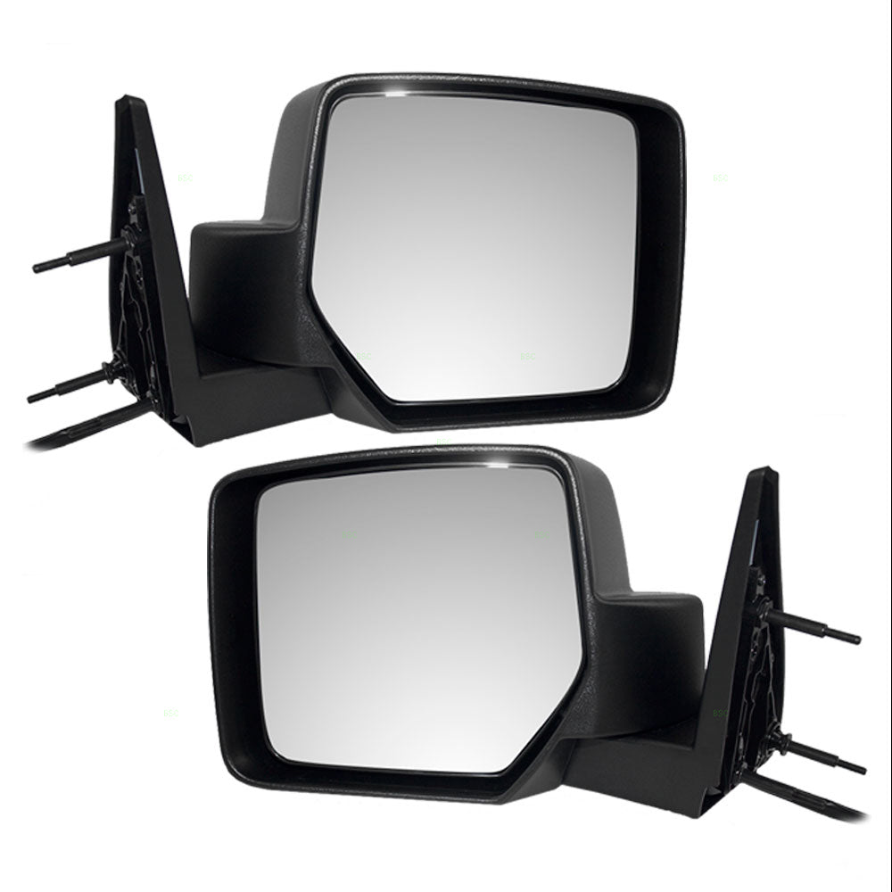 Driver and Passenger Power Side View Mirrors Textured Replacement for Dodge Nitro SUV 55157189AI 55157188AI