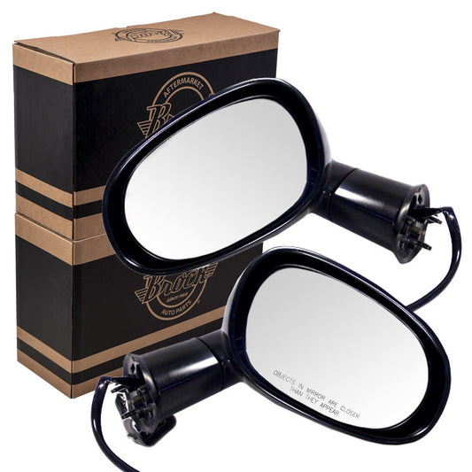 Driver and Passenger Power Side View Mirrors Ready-to-Paint Replacement for Dodge 1GD73AXRAE 1GD72AXRAE