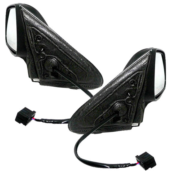 Driver and Passenger Power Side View Mirrors Textured Replacement for Jeep SUV 55156455AE 55156454AE