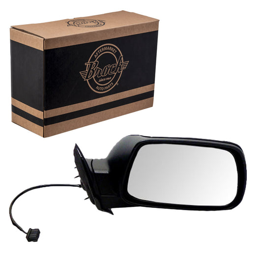 Replacement Passenger Power Side View Mirror Textured Black Compatible with 2005-2010 Grand Cherokee 55156454AE