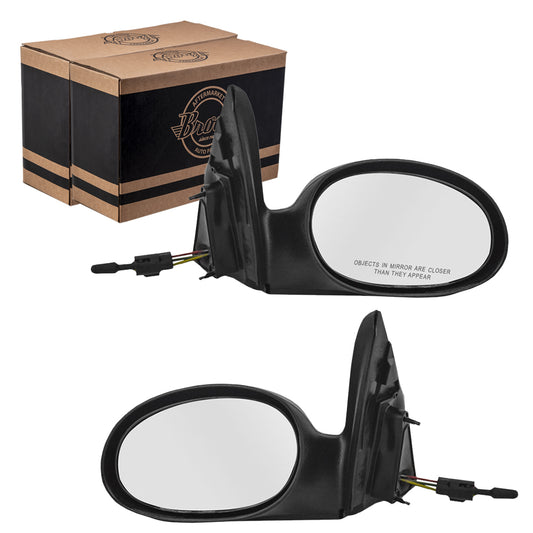 Replacement Driver and Passenger Manual Remote Side View Mirrors Textured Compatible with 2004-2010 PT Cruiser Wagon 5067451AD 5067450AD