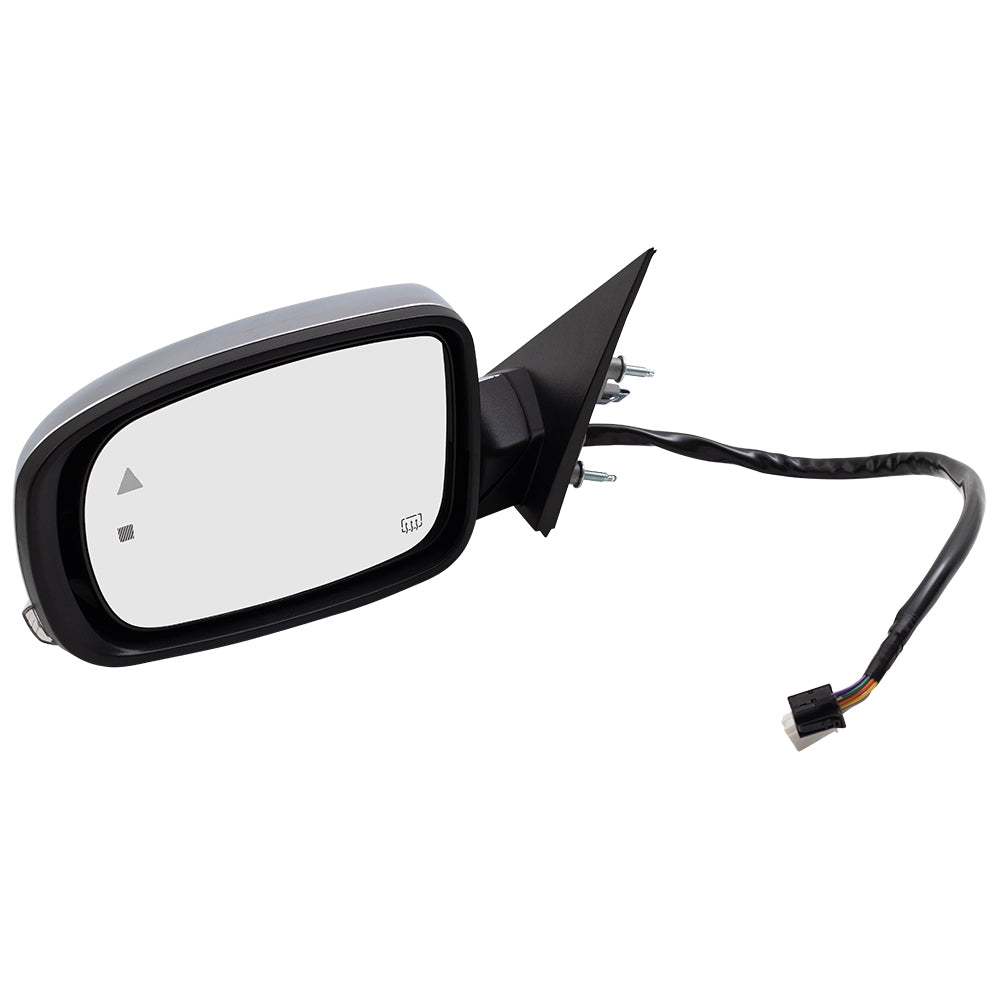 Replacement Drivers Power Side View Left Chrome Mirror Heated Signal Puddle Lamp Memory Compatible with 2011-2019 300 57010421AJ
